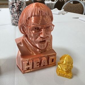 Copper and Gold Head Sculpture Set